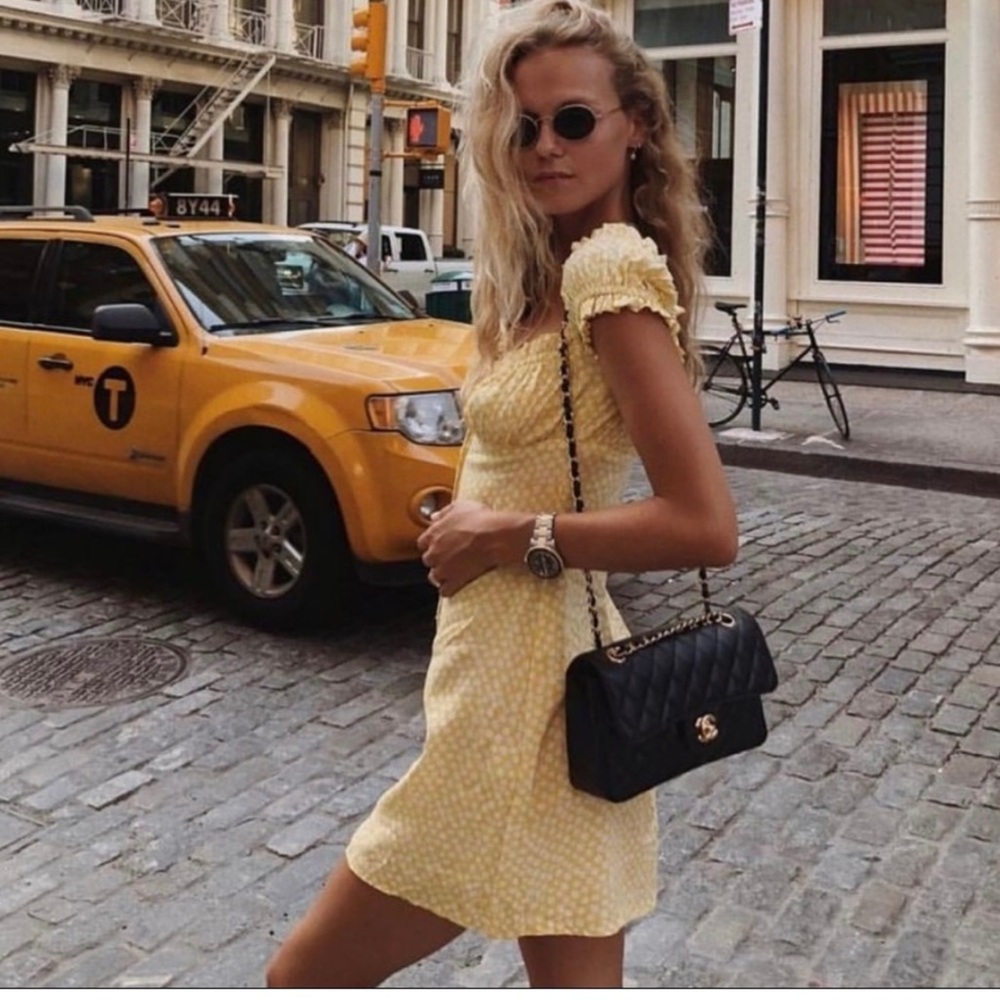 With Jean Isabelle Dress Floral Mini Button Up